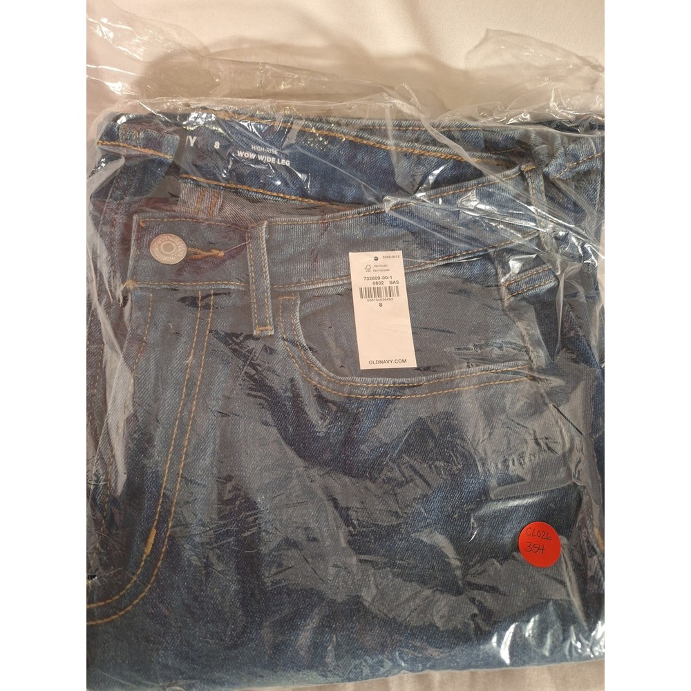 Old Navy Womens Wow Wide Leg High Rise Jeans Medium Wash Blue Size 8 Regular